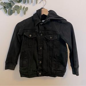 Gymboree Boys Hooded Black Denim Jacket